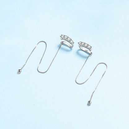 Valentine's Day Girl 18K White Gold Screw Drop Earrings Wedding Women 0.8CT Moissanite Diamond Birthday Gift Wife Fine Jewelry