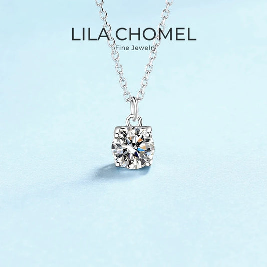 Girl Birthday Gift 18K White Gold Valentine's Necklaces 1CT Moissanite Diamond Daughter Adult's Day Women Wedding Fine Jewelry
