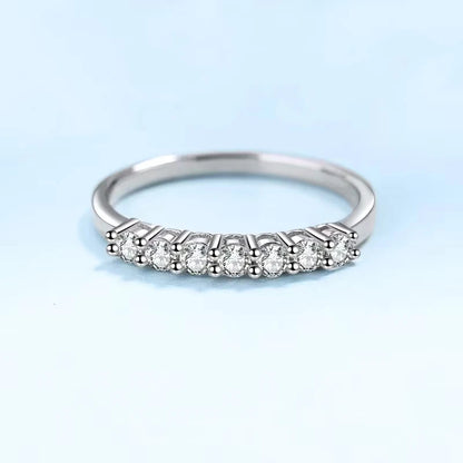 New Style 18K White Gold One Line Girl Birthday Gift Rings 0.28/0.7CT Moissanite Diamond PT950 Platinum Women Valentine's Day