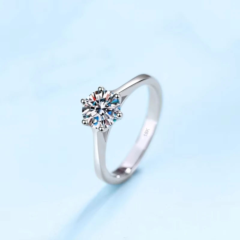 18K White Gold Wedding Band Moissanite Diamond Lover Rings Women Engagement Men 0.5/1CT Valentine's Day PT950 Girl Birthday Gift