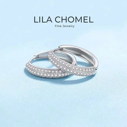 Brincos de argola de ouro branco 18K para noivado feminino, casamento, 0,8 ct, diamante moissanite PT950, platina, presente de aniversário para meninas, dia dos namorados