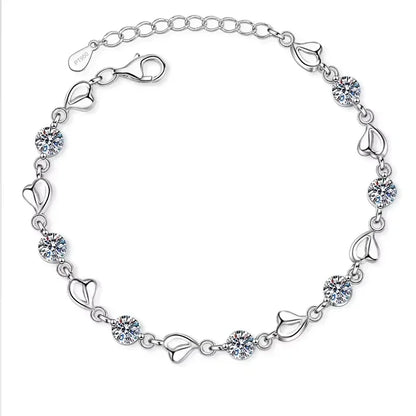 Pulseiras de platina PT950 para presente de aniversário de filha e namorada, dia dos namorados, 3,5 ct, diamante moissanite, joias finas para casamento
