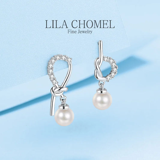 luxury platinum PT950 Women's stud earrings Freshwater Pearl Flawless Moissanite DColor Simple Diamond Earring for leisure party