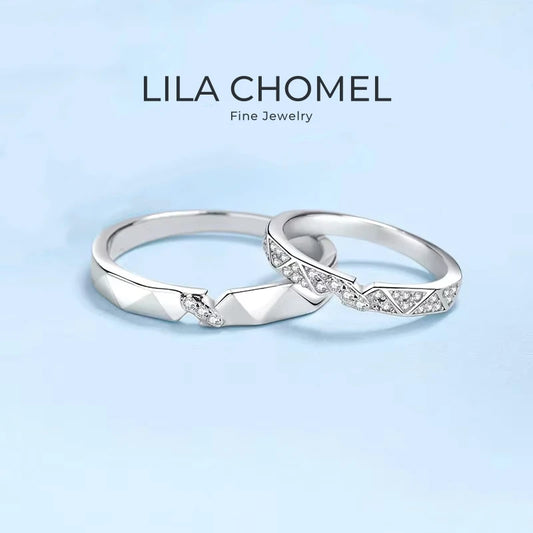 Birthday Gift 18K White Gold Women Men Couple Rings Valentine's Day Unisex 0.48ct Moissanite Diamond Lovers Girl Wedding Bands