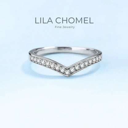 WOMEN Engagement Rings 18K White Gold Wedding Band Moissanite Diamond 0.14CT Girl Valentine's Day PT950 Platinum Birthday Gift