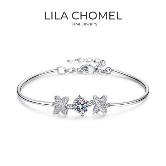 Daughter 18K White Gold Bracelets Girl Birthday Gift 1CT Moissanite Diamond Women Valentine's Day PT950 Platinum Fine Jewelry