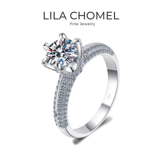 Engagement 18K White Gold Women Wedding Band 1/2CT Moissanite Diamond Girlfriend Birthday Gift Fine Jewelry PT950 Platinum Rings