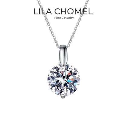 Daughter 18K White Gold Necklaces Women Wedding 1/2/3CT VVS D Color Moissanite Diamond Pendant PT950 Platinum Girl Birthday Gift