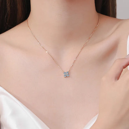 Colares de ouro rosa 18K para namorada, joias finas para casamento, dia dos namorados, 1,26 ct, diamante moissanite, presente de aniversário para filha