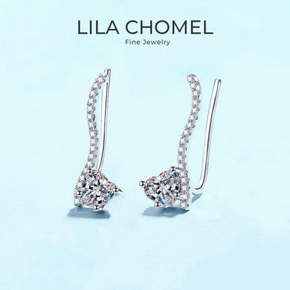 Girlfriend Birthday Gift 18K White Gold Women Wedding Stud Earrings 1CT Moissanite Diamond PT950 Platinum Lady Valentine's Day