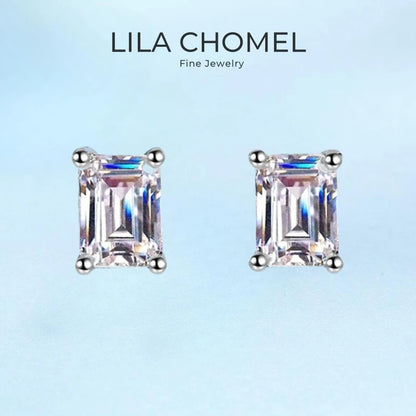Women Valentine's Day 18K White Gold Stud Earrings Wedding Jewelry 1/2CT Moissanite Diamond PT950 Platinum Girl Birthday Gift