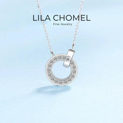 Birthday Gift 18K White Gold Necklaces Women Wedding 0.45ct Moissanite Diamond Girl Pendant Birthday Gift Fine Jewelry Daughter