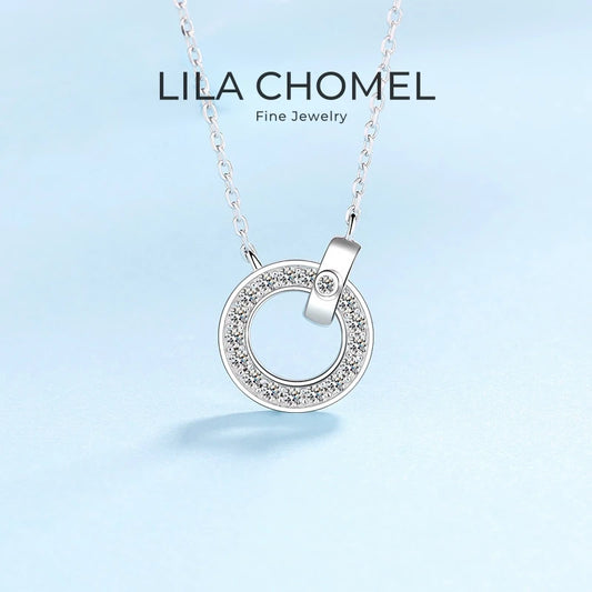 Birthday Gift 18K White Gold Necklaces Women Wedding 0.45ct Moissanite Diamond Girl Pendant Birthday Gift Fine Jewelry Daughter
