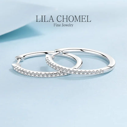 Fine Jewelry PT950 Platinum Full Moissanite Hoop Earrings Women Sparkling 0.54 Carat Diamond daily style to family Gift Classic