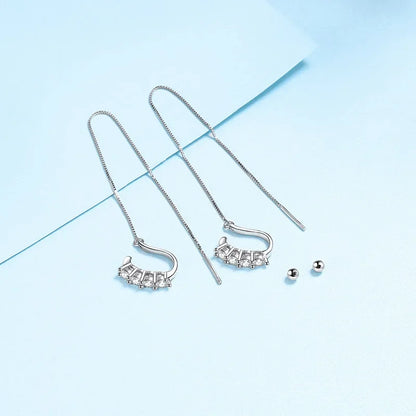 Valentine's Day Girl 18K White Gold Screw Drop Earrings Women 0.8CT Moissanite Diamond PT950 Platinum Wife Birthday Gift Jewelry