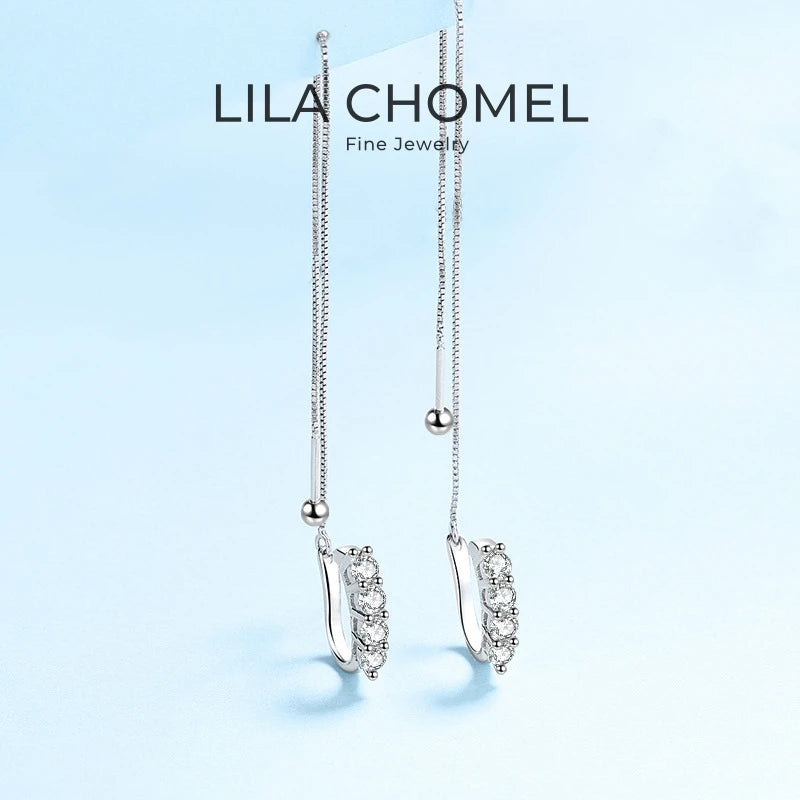 Valentine's Day Girl 18K White Gold Screw Drop Earrings Wedding Women 0.8CT Moissanite Diamond Birthday Gift Wife Fine Jewelry