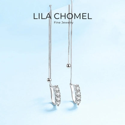 Valentine's Day Girl 18K White Gold Screw Drop Earrings Wedding Women 0.8CT Moissanite Diamond Birthday Gift Wife Fine Jewelry