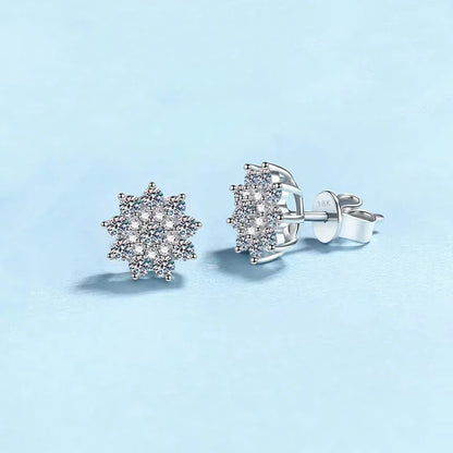 Women Valentine's Day 18K White Gold Wedding Stud Earrings 0.708CT Moissanite Diamond PT950 Platinum Girlfriend Birthday Gift