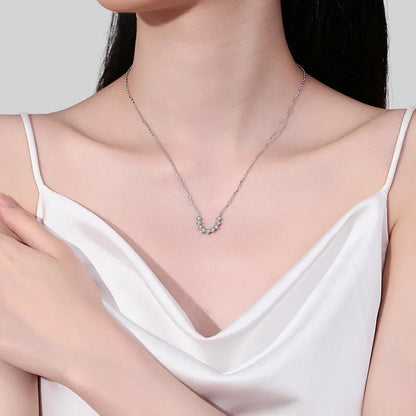 Lady Valentine's Day 18K White Gold Necklaces 0.54CT Moissanite Diamond Women Wedding Party PT950 Platinum Girl Birthday Gift