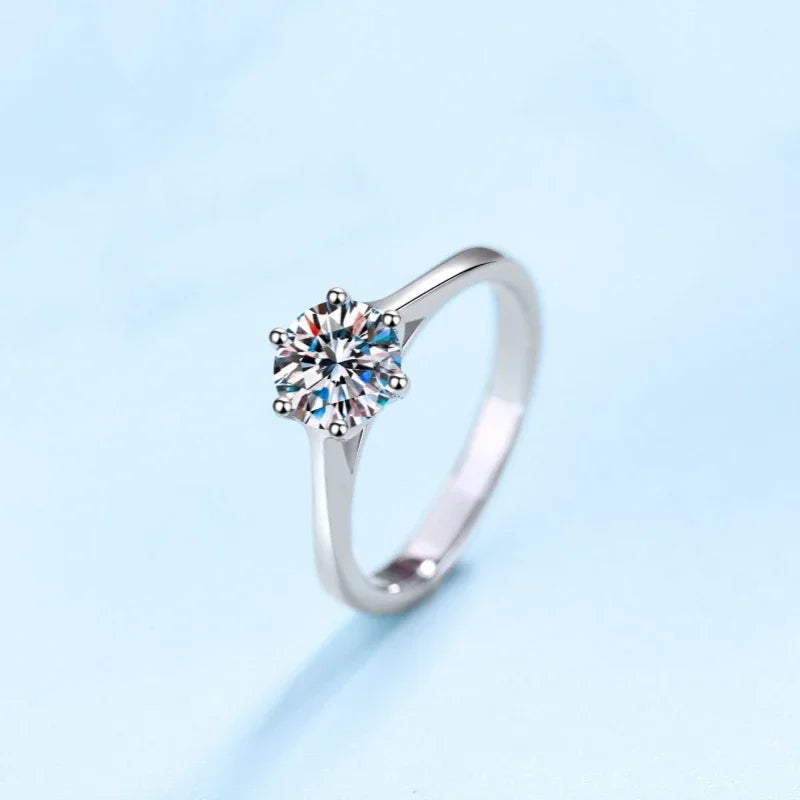 18K White Gold Wedding Band Moissanite Diamond Lover Rings Women Engagement Men 0.5/1CT Valentine's Day PT950 Girl Birthday Gift