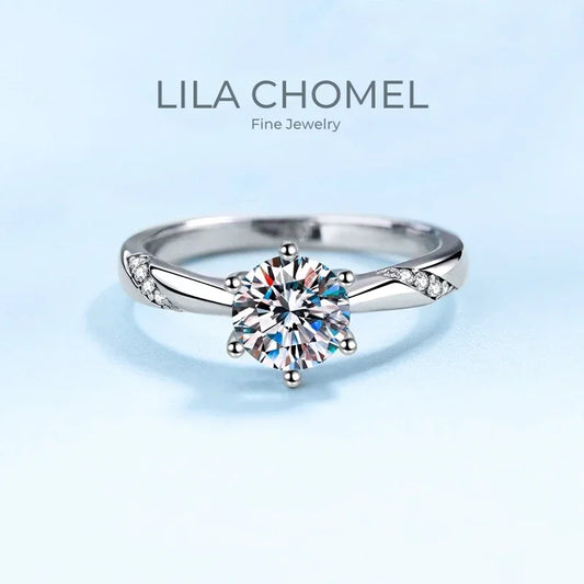 Engagement Women 18K White Gold Wedding Band VVS1 D Color 0.5/1/2CT Moissanite Diamond Birthday Gift Girl Valentine's Day Rings