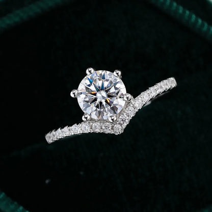 Women Valentine's Day 18K White Gold Birthday Gift Rings 1CT Moissanite Diamond Girl Wedding Band PT950 Platinum Fine Jewelry