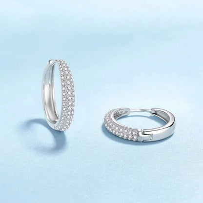 Brincos de argola de ouro branco 18K para noivado feminino, casamento, 0,8 ct, diamante moissanite PT950, platina, presente de aniversário para meninas, dia dos namorados