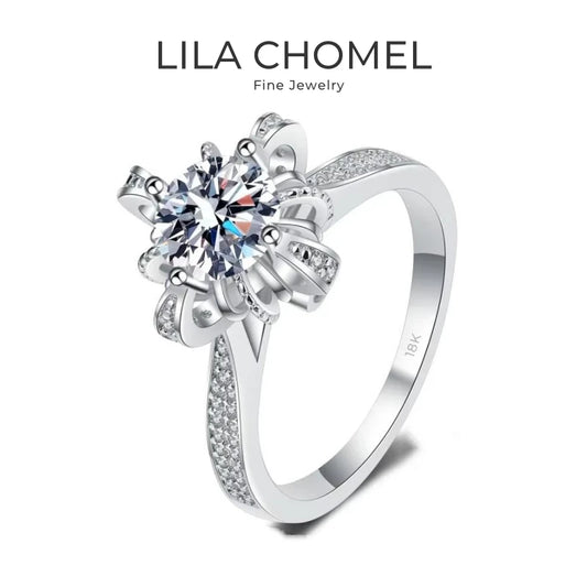 Women Wedding Band 18K White Gold Crown Rings 1CT Moissanite Diamond Girl Birthday Gift PT950 Platinum Engagement Fine Jewelry