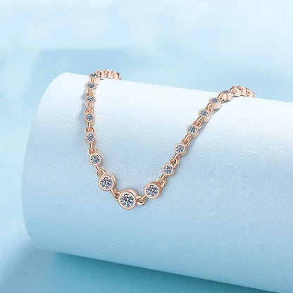 Daughter Adult's Day Gift 18K White/Rose Gold Bracelets 0.84CT Moissanite Diamond Women Valentine's Day PT950 Girl Birthday Gift