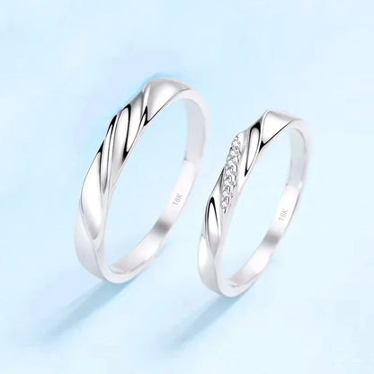 Engagement 18K White Gold Men Women Wedding Band Lover Moissanite Diamond Girl Birthday Gift Couple Rings Unisex Valentine's Day