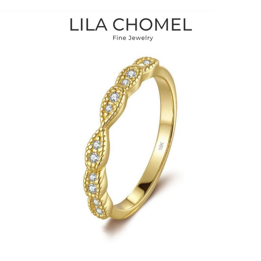 Women Wedding Band 18K Gold Valentine's Day Rings 0.15CT Moissanite Diamond Girl Birthday Fine Jewelry Daughter Christmas Gift