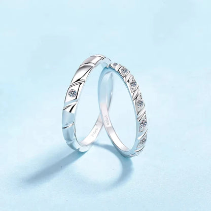 Lovers PT950 Platinum Women Men Wedding Bands Moissanite Diamond 0.12/0.25CT Girl Boy Birthday Gift Daughter Rings Fine Jewelry