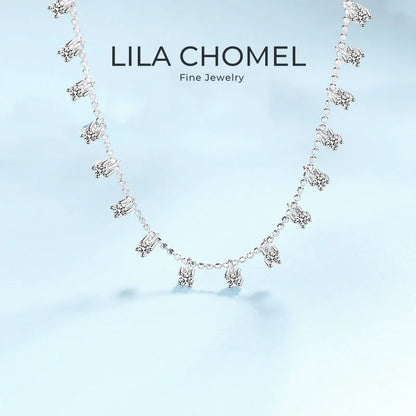 Valentine's Day 18K White Gold Women Wedding Necklaces 3/9CT Moissanite Diamond Pendant PT950 Platinum Girl Birthday Gift Party