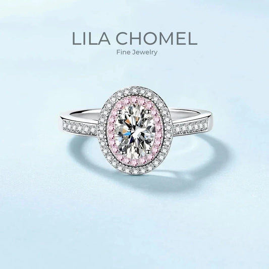 Classic Engagement Women PT950 Platinum Wedding Oval Rings 1CT Moissanite Diamond Girlfriend Birthday Gift Daughter Fine Jewelry
