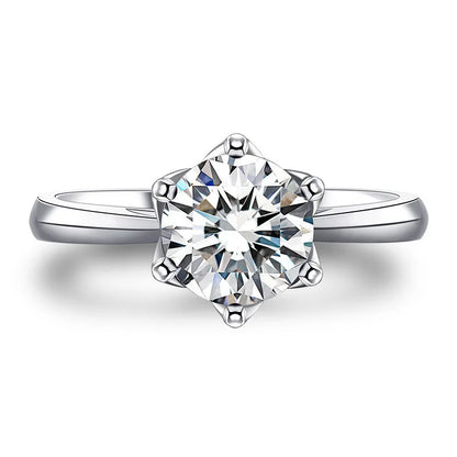 Daughter Birthday Gift 18K White Gold Women Valentine's Day Rings 1CT Moissanite Diamond PT950 Platinum Wedding Band Lover Party