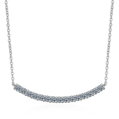 Flawless 18K White Gold Chain Wedding Fine Jewelry Certified Moissanite Diamond Simple Smile Necklace for Women Birthday Gift