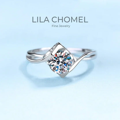 Girl Birthday Gift 18K White Gold Women Wedding Band Moissanite Diamond VVS D Color 0.5/1CT Valentine's Day PT950 Platinum Rings