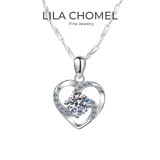 Girl Birthday Gift 18K White Gold Valentine's Day Necklaces 0.8CT Moissanite Diamond Pendant PT950 Women Wedding Fine Jewelry