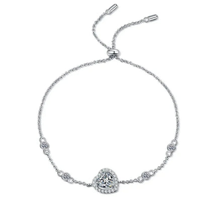 Pulseiras de ouro branco 18K para o Dia dos Namorados, 1 ct, diamante moissanita, presente de aniversário para filha, joias finas de platina PT950