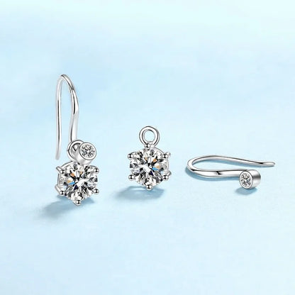 Women Valentine's Day 18K White Gold Wedding Drop Earrings 1.12/2.12/4.12CT Moissanite Diamond PT950 Platinum Girl Birthday Gift