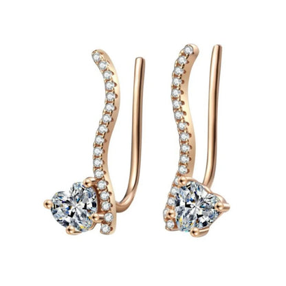 Romantic Girl Friend Birthday Gift 18K Rose Gold Women Valentine's Day Stud Earrings 1CT Moissanite Diamond Wedding Fine Jewelry