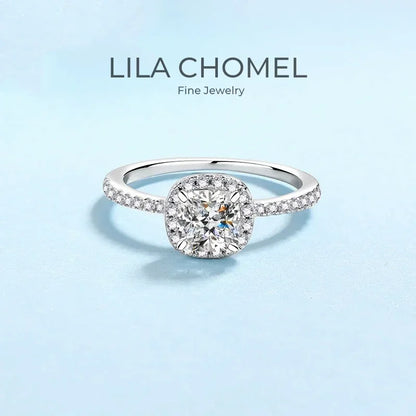 Engagement 18K White Gold Women Wedding Band 1CT VVS DColor Moissanite Diamond Girl Birthday Gift Anniversary Day Daughter Rings