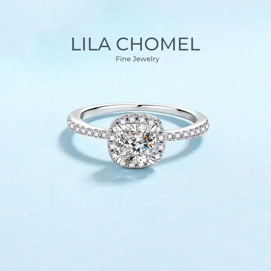 Engagement 18K White Gold Women Wedding Band 1CT VVS DColor Moissanite Diamond Girl Birthday Gift Anniversary Day Daughter Rings