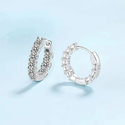 Valentine's Day Fine Jewelry Platinum PT950 Wedding Hoop Earrings Women Engagement 1.8CT Moissanite Diamond Girl Birthday Gift