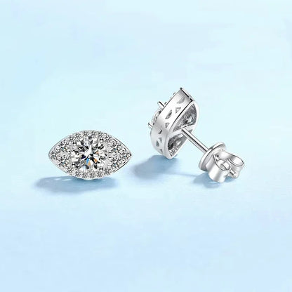 Girlfriend PT950 Platinum Earplug Stud Earrings Women Birthday Gift 1CT Oval Moissanite Diamond Valentine's Day Fine Jewelry INS