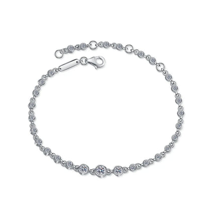 Daughter Adult's Day Gift 18K White/Rose Gold Bracelets 0.84CT Moissanite Diamond Women Valentine's Day PT950 Girl Birthday Gift