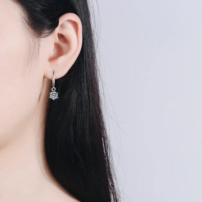 Girl Birthday Gift 18K White Gold Women Wedding Jewelry 1/2CT Moissanite Diamond Valentine's Day PT950 Platinum Drop Earrings
