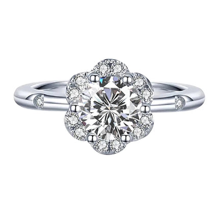 Girlfriend Valentine's Day 18K White Gold Women Wedding Band 1CT Moissanite Diamond Daughter Birthday Gift PT950 Platinum Rings
