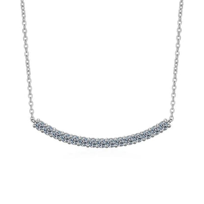 Girl Valentine's Day 18K White Gold Smile Necklaces Women Wedding 0.45/0.9CT Moissanite Diamond PT950 Platinum Birthday Gift