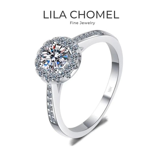 Engagement 18K White Gold 0.3/0.5/1/2CT Moissanite Diamond Women Wedding BandGirl Birthday Gift PT950 Platinum Valentine's Day